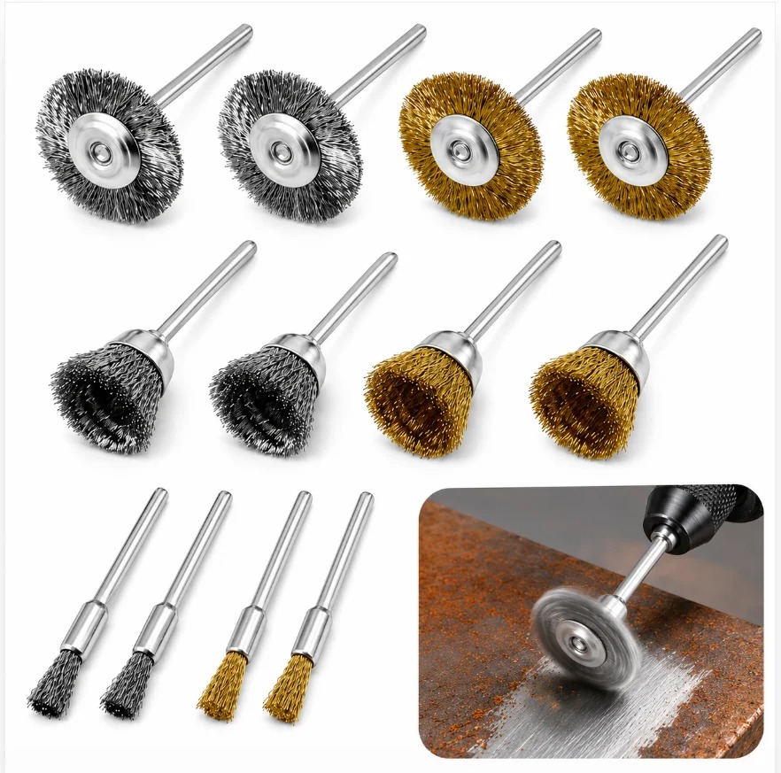 Nozzle Brass - 12Pcs 황동 브러시 강철 와이어 휠