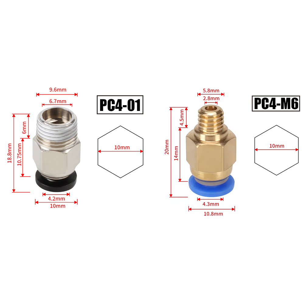 Filament 1.75 - 10 개/몫 PC4-M10 3D 프린터 부품