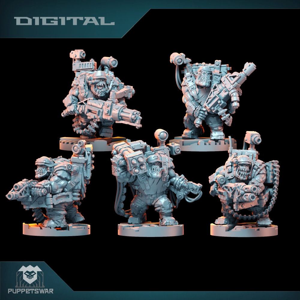 Resin Printer - Orc Ultimate Badasses Squad, 녹색 피부