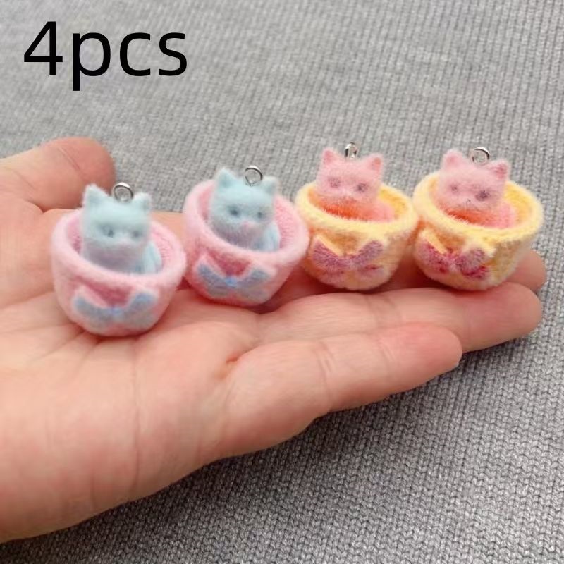 4개입 3D 플러시 레진 고양이 펜던트, DIY 쥬얼리 - Resin 리뷰 및 가격