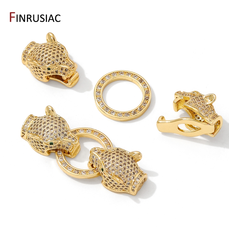 18K 금도금 황동 지르콘 상감 레오파드 헤드 진주 클 - Nozzle Brass 리뷰 및 가격