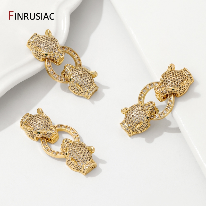 18K 금도금 황동 지르콘 상감 레오파드 헤드 진주 클 - Nozzle Brass 리뷰 및 가격