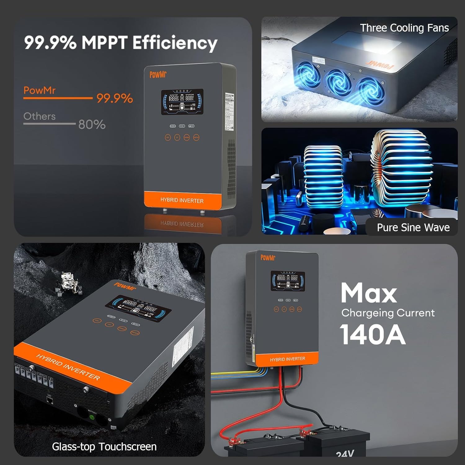 PowMr USA 4000W 24V 하이브리드 태양광  - Resin Vat 리뷰 및 가격