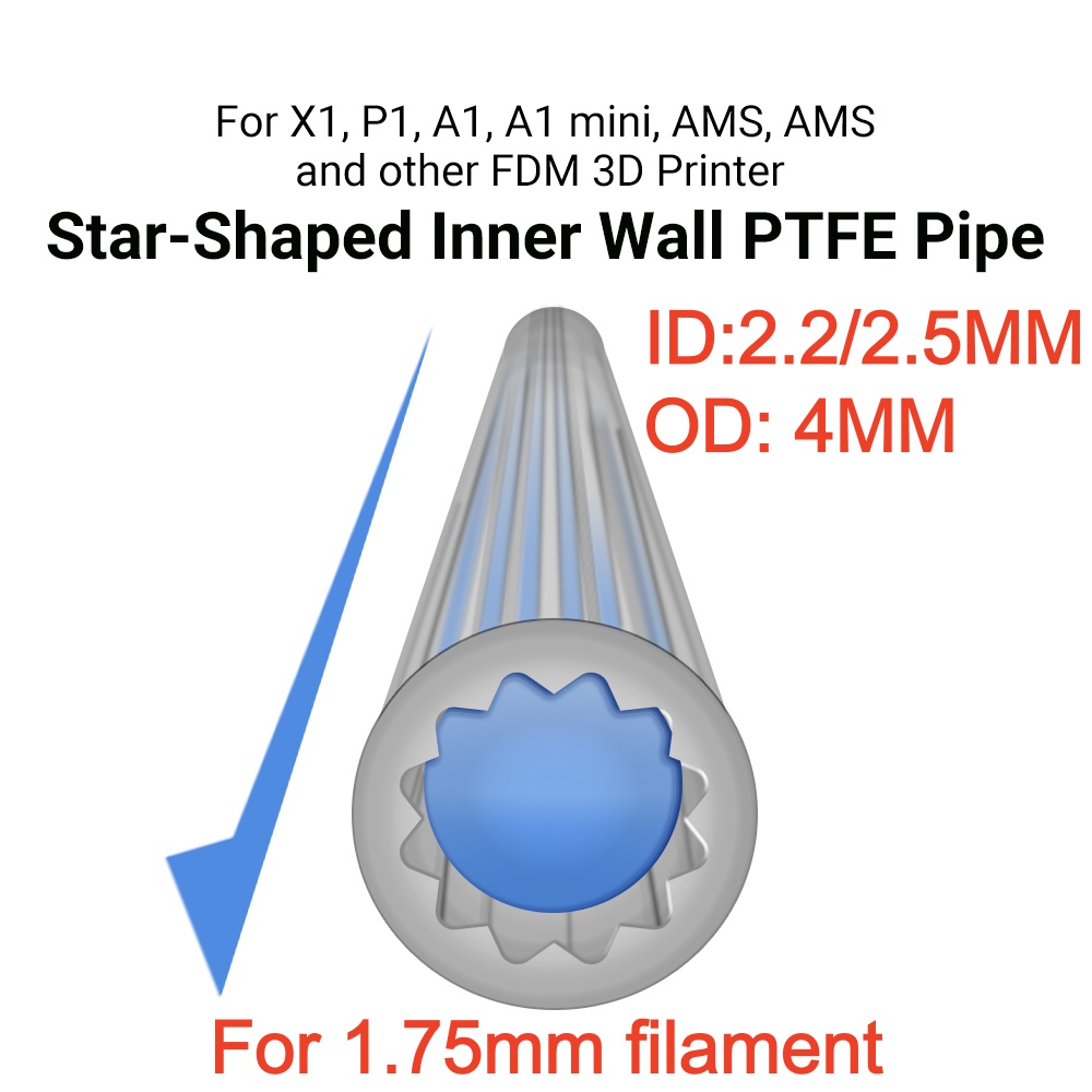 별 모양 PTFE 튜브 필라멘트 파이프 흰색/반투명 저 - Bowden Tube 리뷰 및 가격
