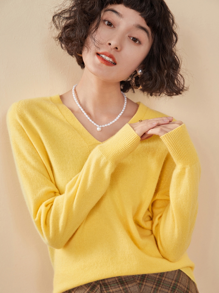 여성용 캐시미어 V넥 풀오버 스웨터 가을 겨울 패션 니 - Resin Vat 리뷰 및 가격