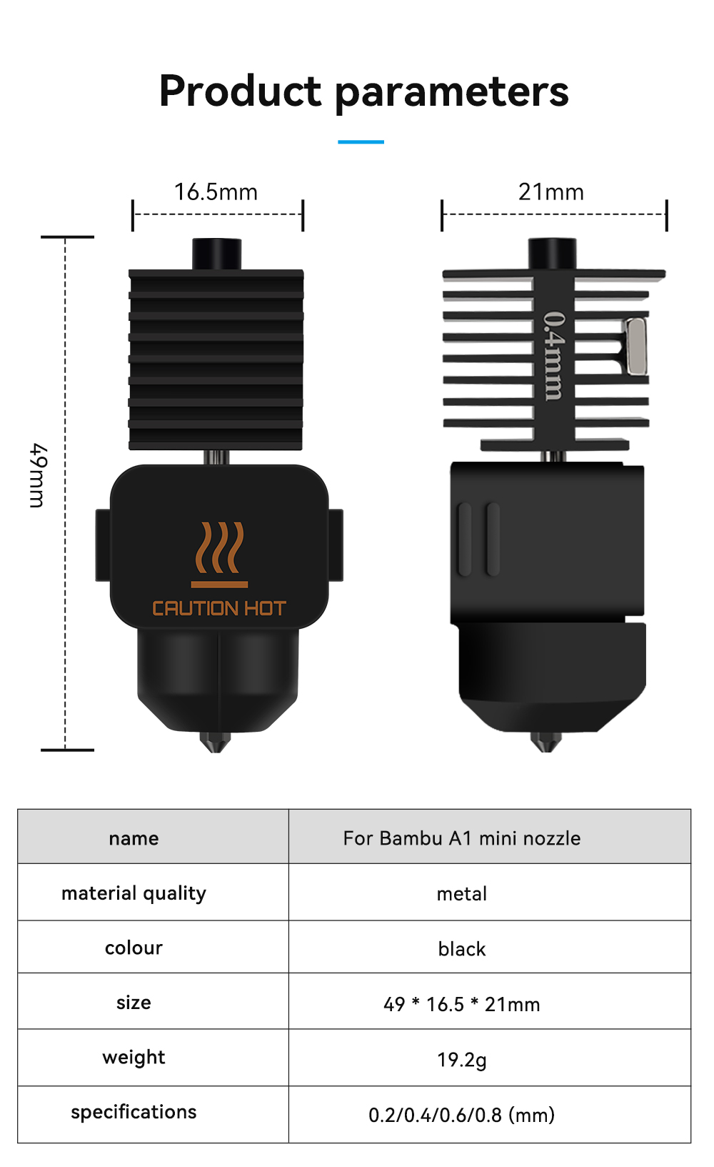 밤부랩 A1 미니 어셈블리 핫엔드 키트 0.2 0.4  - Hotend Assembly 리뷰 및 가격