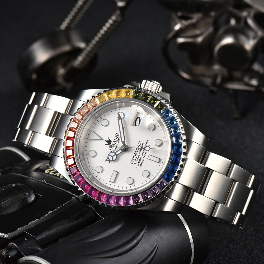 40mm 럭셔리 다이빙 남성용 시계 NH35 무브먼트  - Glass Bed 리뷰 및 가격