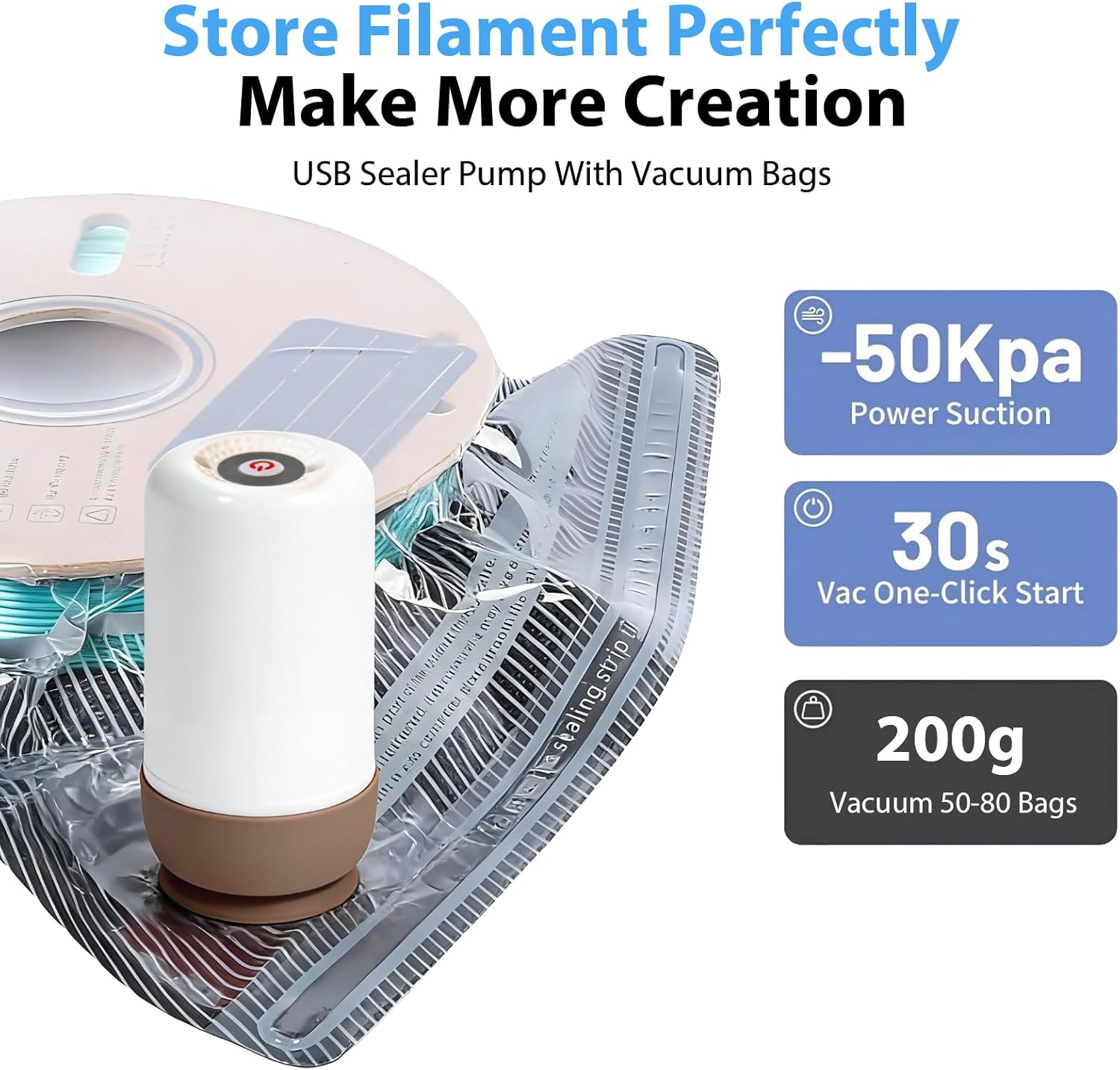 업그레이드된 3D 프린터 블랙 필라멘트 보관 가방(진공 - Abs Filament 리뷰 및 가격