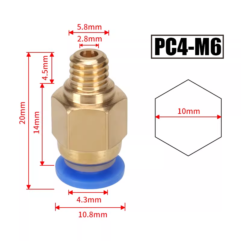 10 개/몫 PC4-M10 3D 프린터 부품 용 공압  - Filament 1.75 리뷰 및 가격