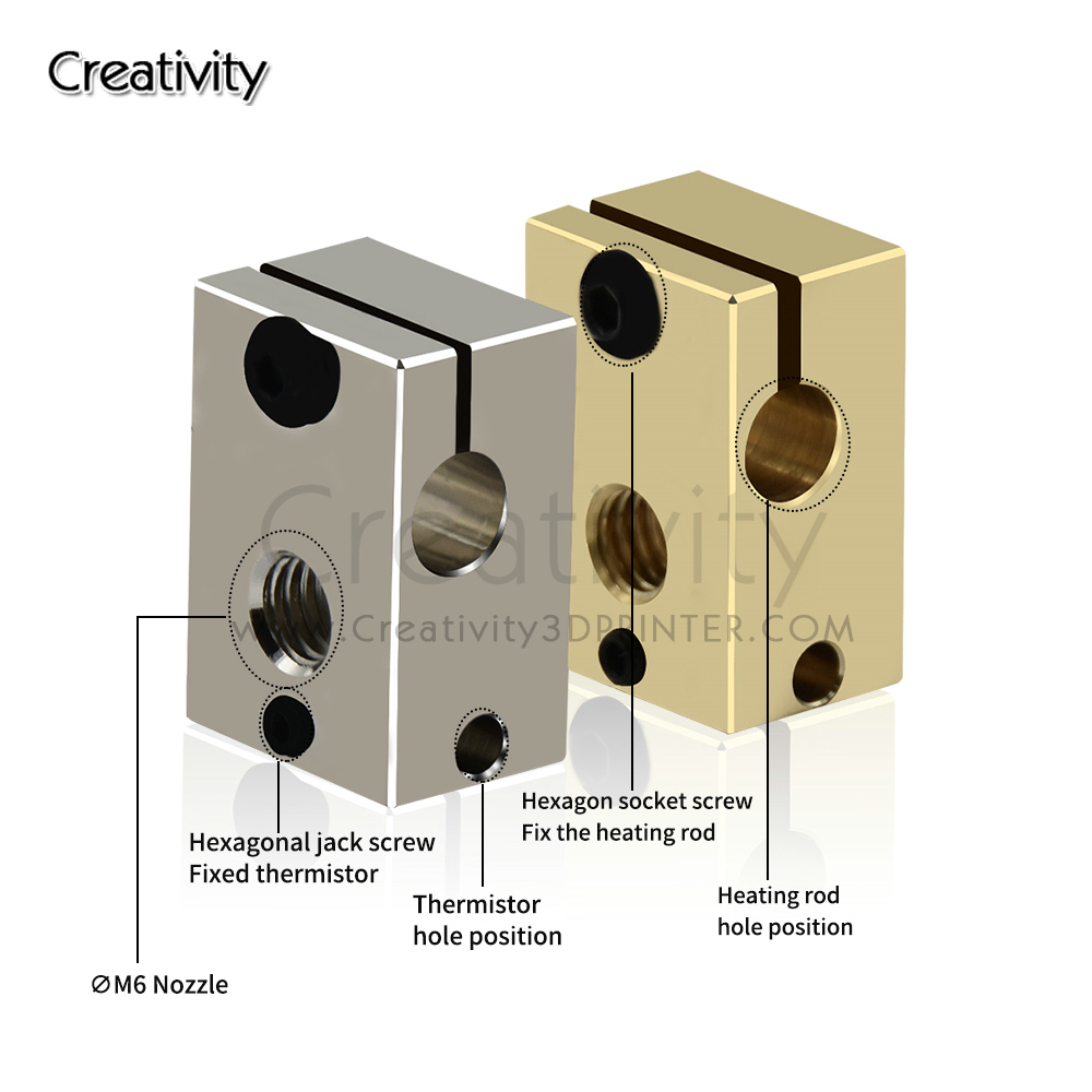 V6 PT100 히터 블록 도금 구리 황동 3D 프린터 - Direct Drive Extruder 리뷰 및 가격
