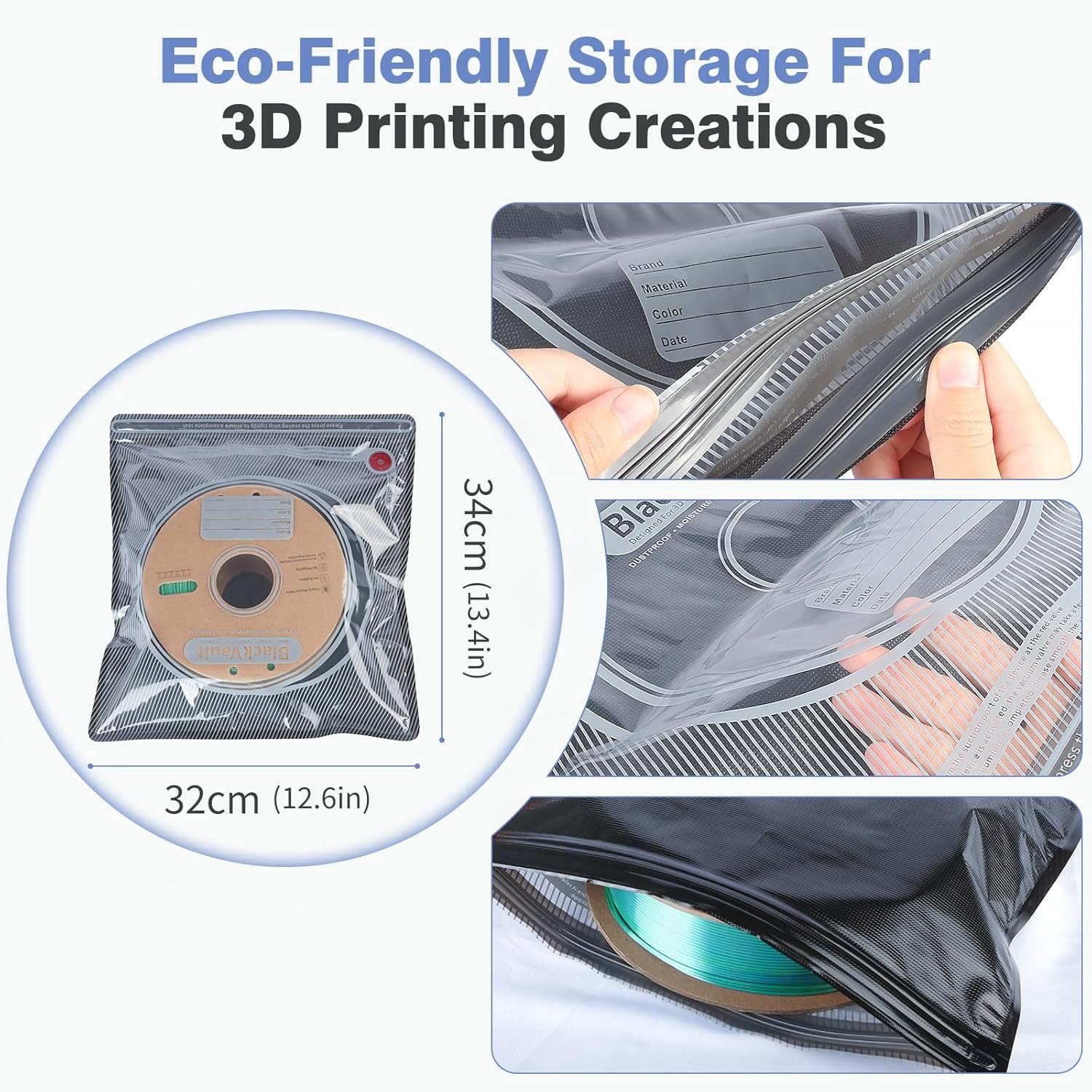 3D 필라멘트 가방 검정색 필라멘트 보관 가방 PLA  - Abs Filament 리뷰 및 가격