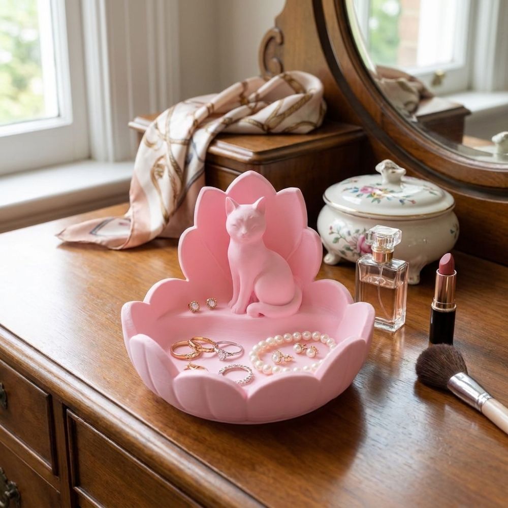 귀여운 연꽃 고양이 보석 보관 트레이 3D 프린팅 연꽃 - 3D Printer Stand 리뷰 및 가격