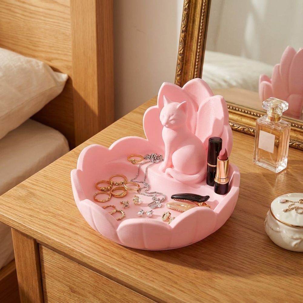 귀여운 연꽃 고양이 보석 보관 트레이 3D 프린팅 연꽃 - 3D Printer Stand 리뷰 및 가격
