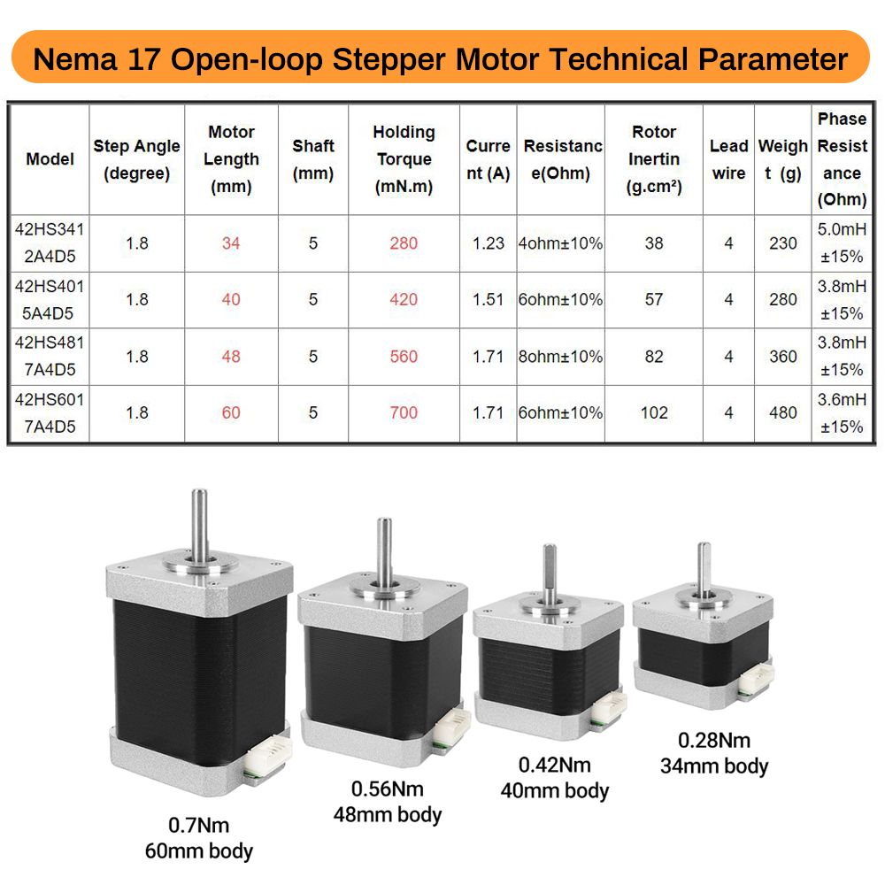 Nema17 스테퍼 모터 42 모터 4-리드 0.28N - 3D Printer 리뷰 및 가격