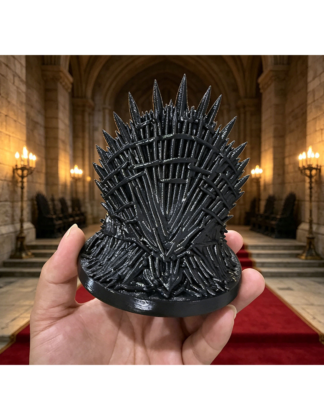 3D 프린팅된 검은색 휴대폰 거치대, 왕좌 조각상, 원 - 3D Printer Stand 리뷰 및 가격